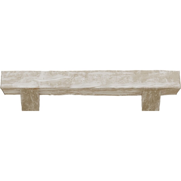 Kit W/ Breckinridge Corbels, White Washed, 8H  X 10D X 84W Riverwood Faux Wood Fireplace ManteL